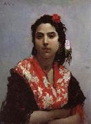 Raimundo de Madrazo y Garreta A Gypsy oil painting on canvas